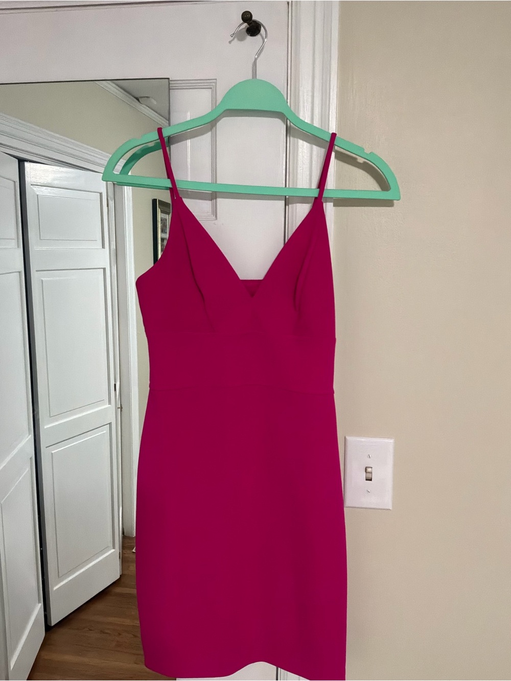 Express Spaghetti Strap Mini Dress in Fuchsia